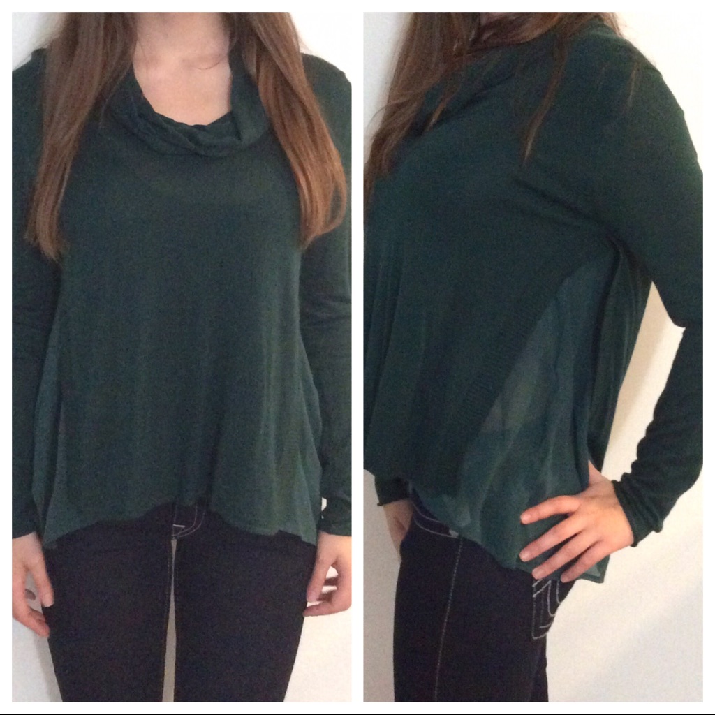 Nwt. Jamison Green Flowy Turtle Neck Blouse.